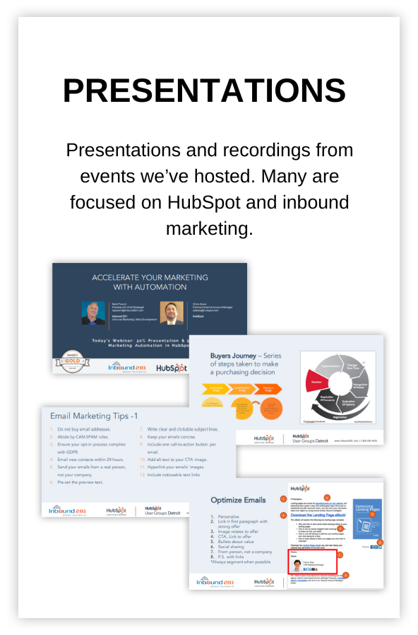 Inbound 281 marketing presentations