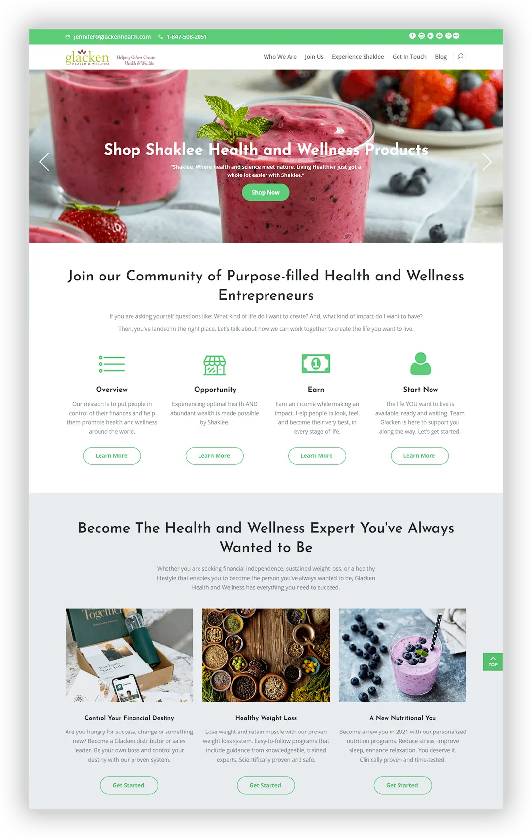 Glacken Health Website